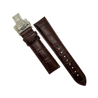Genuine Croc Pattern Leather Watch Strap in Brown w/ Butterfly Clasp (18mm) - Nomad Watch Works Malaysia