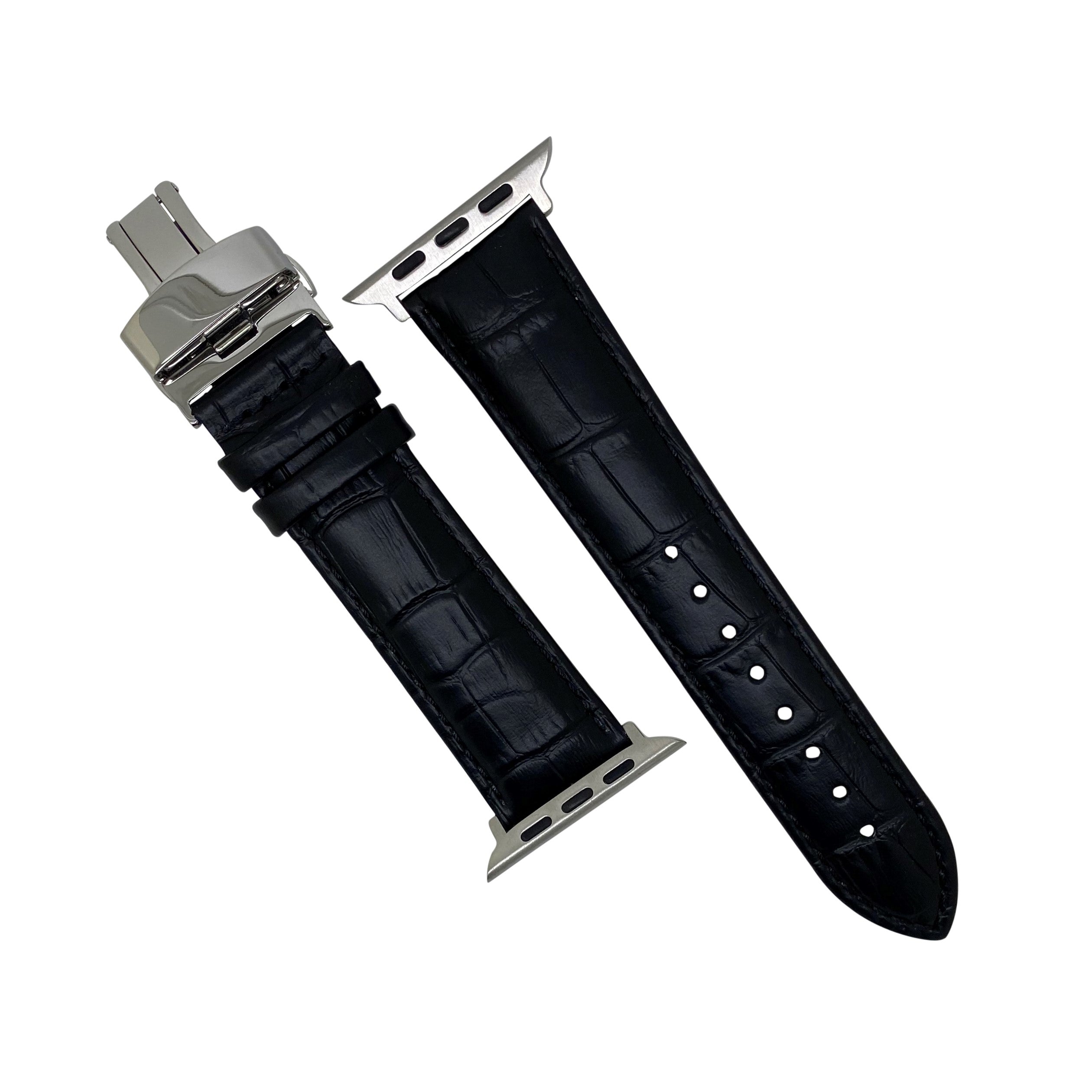 Black cheap croc strap