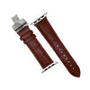 Apple Watch Genuine Croc Pattern Leather Watch Strap in Tan w/ Butterfly Clasp (38 & 40mm) - Nomad Watch Works Malaysia