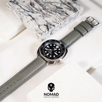Premium Saffiano Leather Strap in Grey (18mm) - Nomad Watch Works Malaysia