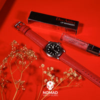 Premium Saffiano Leather Strap in Red (18mm) - Nomad Watch Works Malaysia