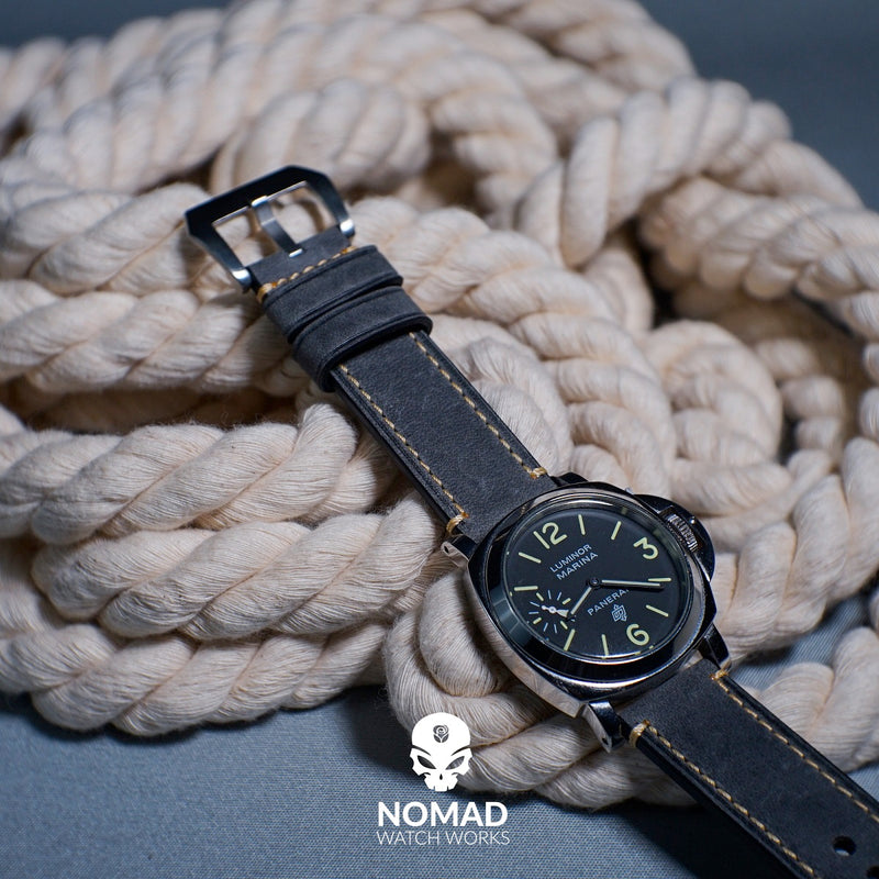 M1 Vintage Leather Watch Strap in Grey (20mm) - Nomad Watch Works Malaysia