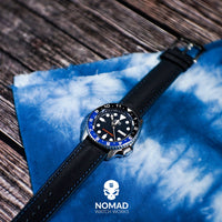 Performax N1 Hybrid Strap in Black with Blue Stitching (20mm) - Nomad Watch Works Malaysia