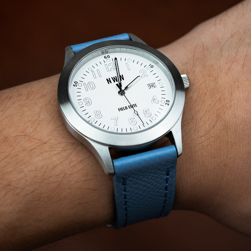 Emery Dress Epsom Leather Strap in Blue (20mm) - Nomad Watch Works Malaysia
