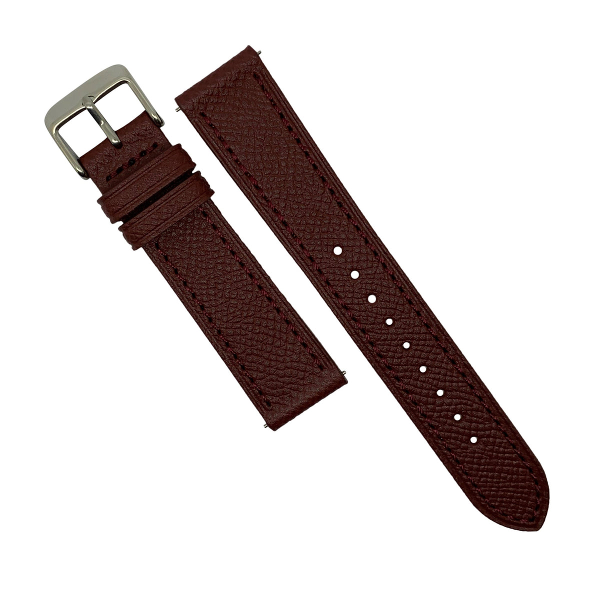 Emery Dress Epsom Leather Strap in Burgundy (20mm) - Nomad Watch Works Malaysia