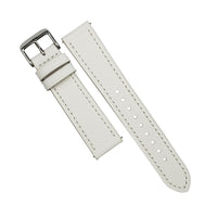 Emery Dress Epsom Leather Strap in White (19mm) - Nomad Watch Works MY