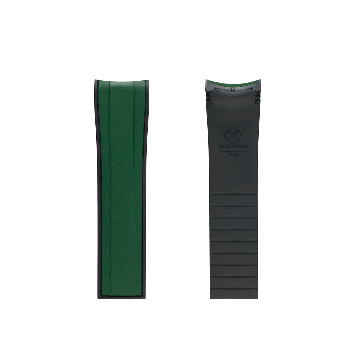 StrapXPro Curved End Rubber Strap for Seiko SKX/5KX in Green/Black (22mm) - Nomad Watch Works MY