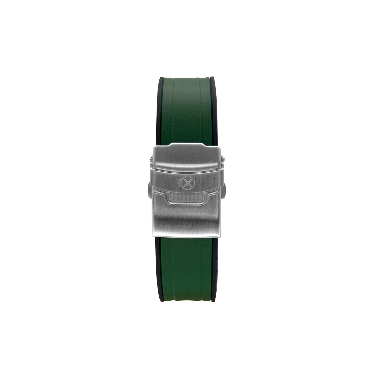 StrapXPro Curved End Rubber Strap for Seiko SKX/5KX in Green/Black (22mm) - Nomad Watch Works MY