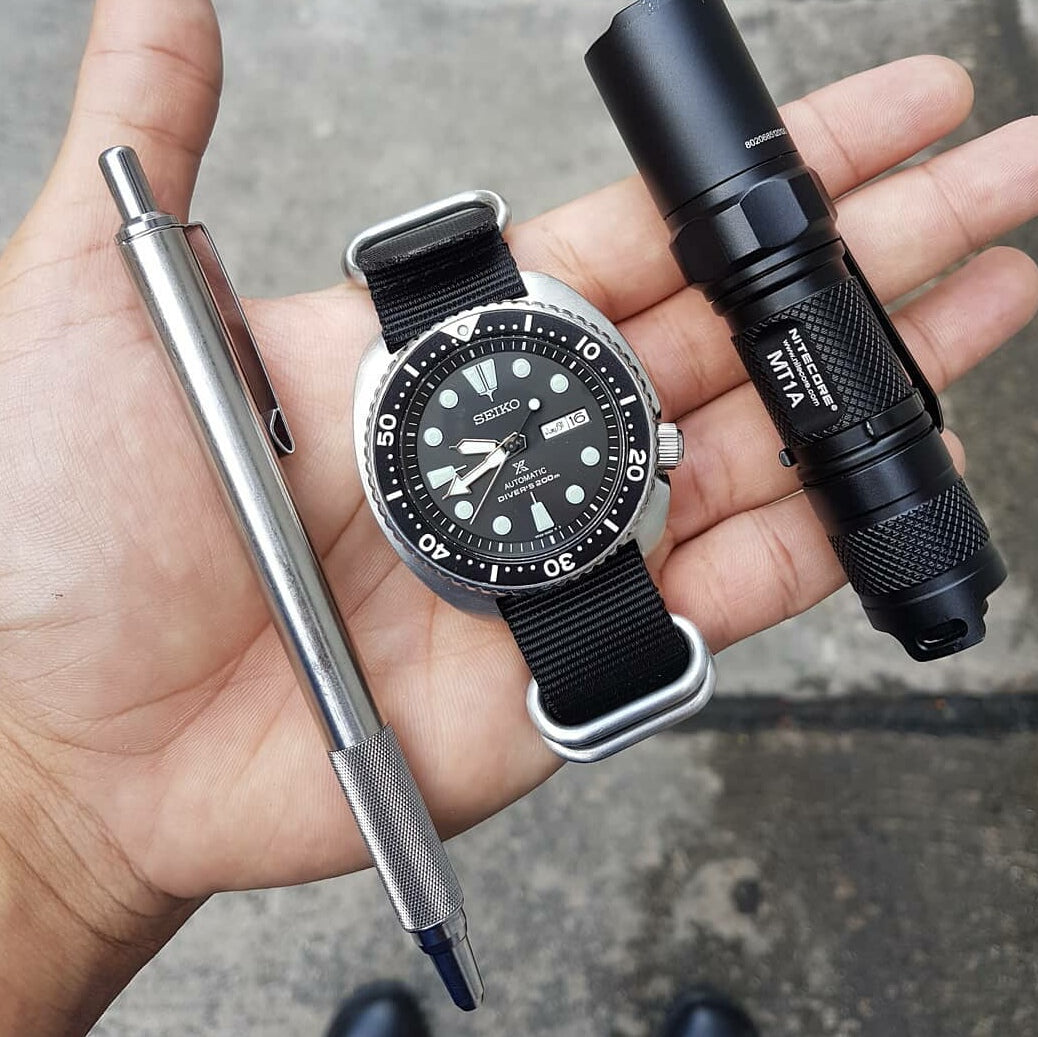 Heavy Duty Zulu Strap in Black with Silver Buckle (20mm) - Nomad Watch Works Malaysia