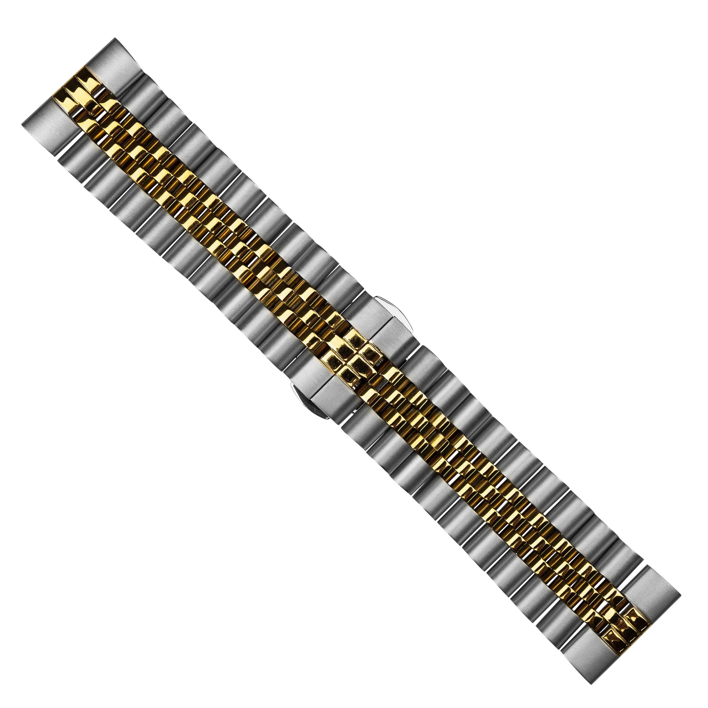 Jubilee Metal Strap in Silver and Yellow Gold (20mm) - Nomad Watch Works MY