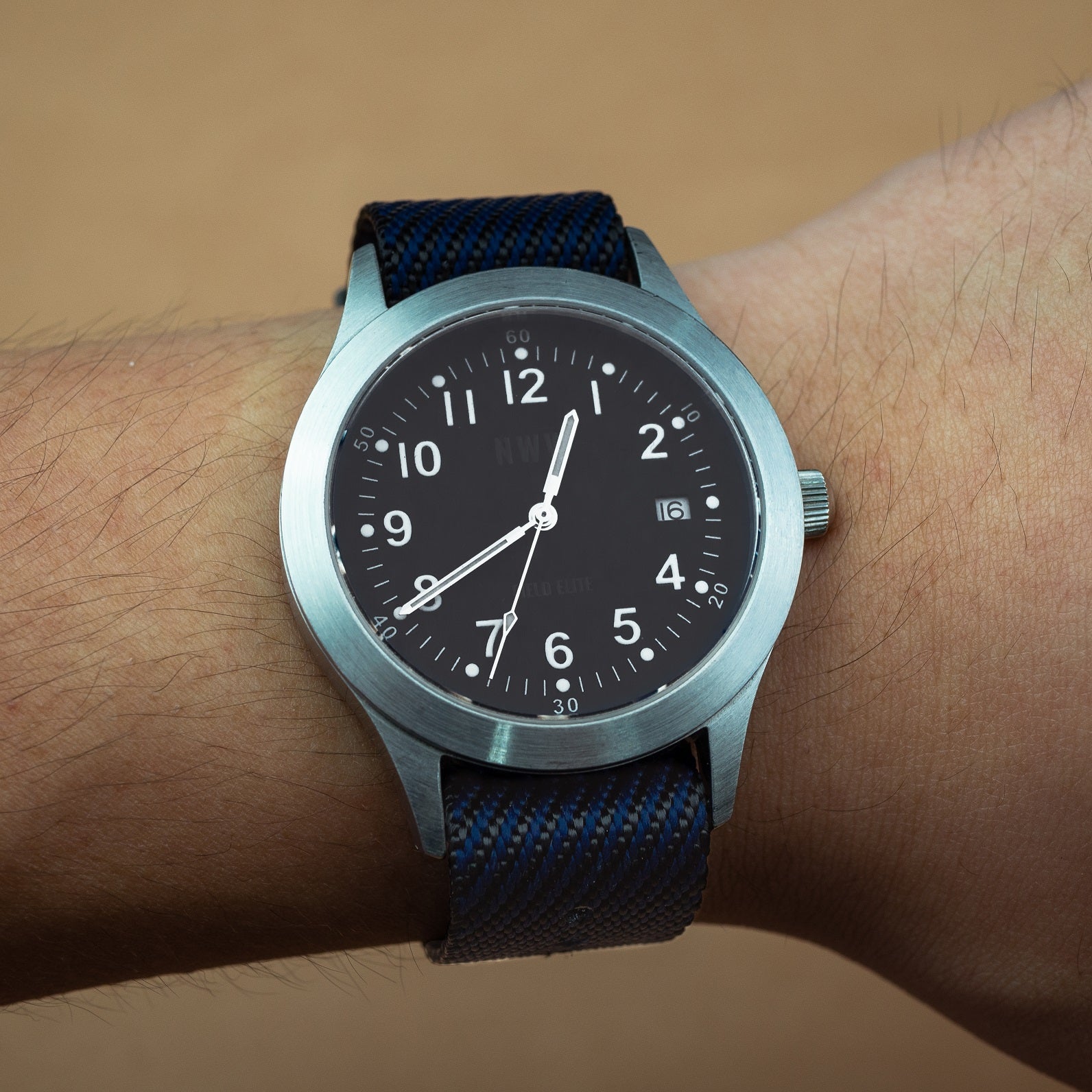 Lux Single Pass Strap in Navy with Silver Buckle (20mm) - Nomad Watch Works Malaysia