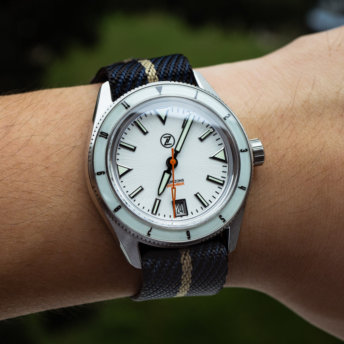 Lux Single Pass Strap in Navy Khaki with Silver Buckle (20mm) - Nomad Watch Works Malaysia