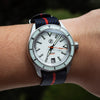 Lux Single Pass Strap in Navy Red with Silver Buckle (20mm) - Nomad Watch Works Malaysia