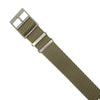 Lux Single Pass Strap in Khaki with Silver Buckle (20mm) - Nomad Watch Works Malaysia