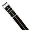 Lux Single Pass Strap in Black Sand with Silver Buckle (20mm) - Nomad Watch Works MY