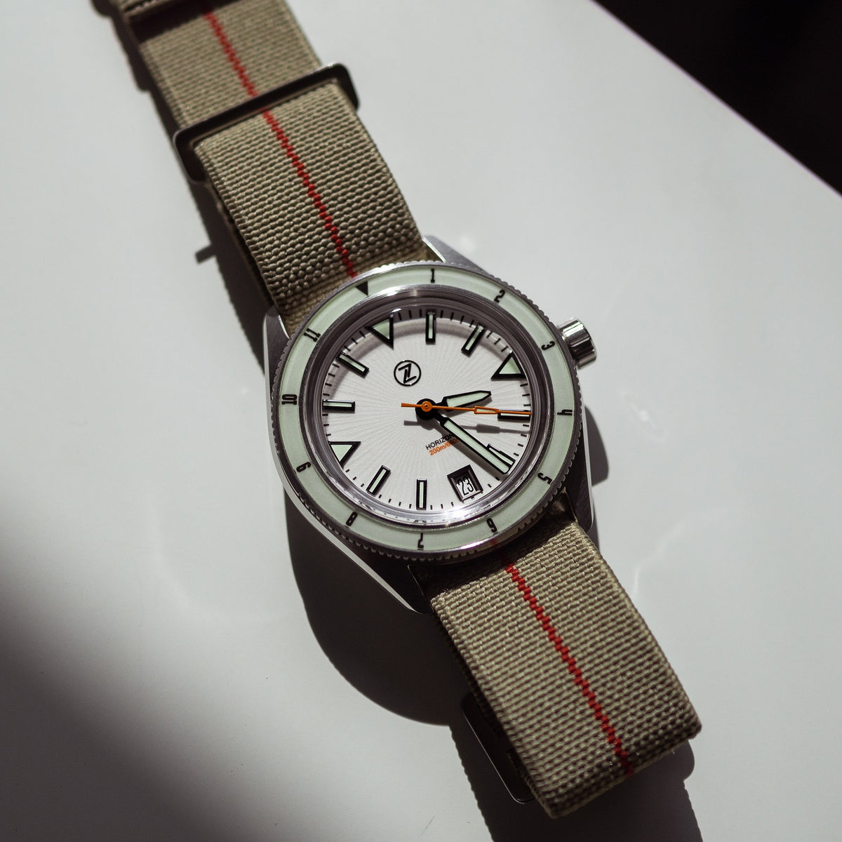 Marine Nationale Strap in Khaki Red with Silver Buckle (20mm) - Nomad Watch Works MY