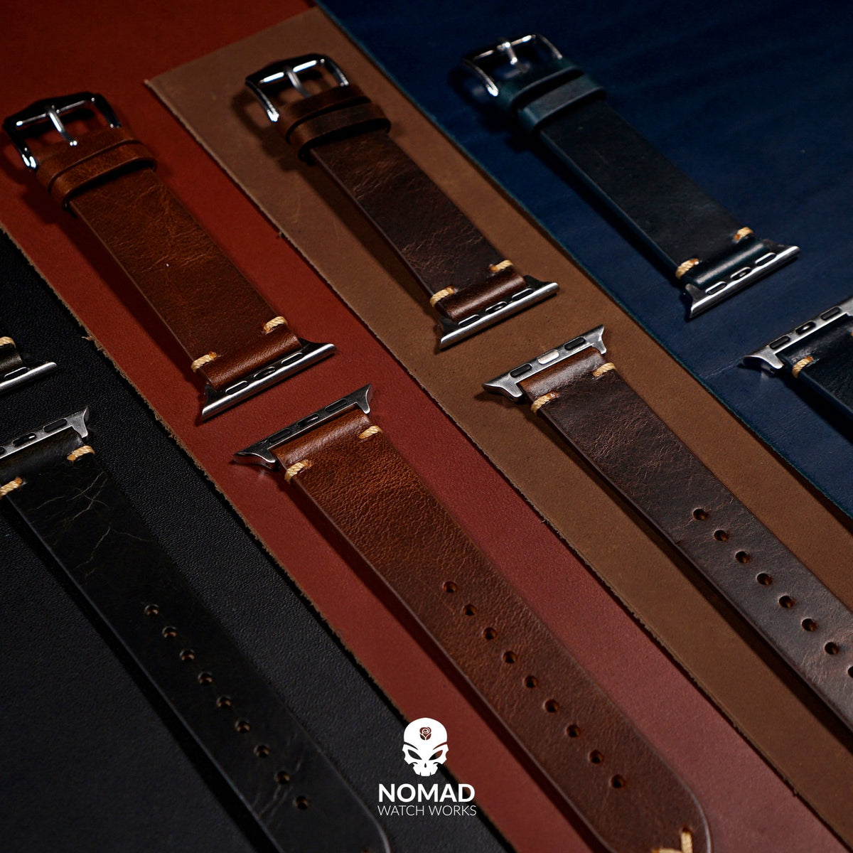 Apple Watch Premium Vintage Oil Waxed Leather Strap in Tan (38 & 40mm) - Nomad Watch Works Malaysia