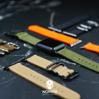 Apple Watch Nylon Zulu Strap in Black with Silver Buckle (38 & 40mm) - Nomad Watch Works Malaysia
