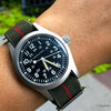 Marine Nationale Strap in Olive Red with Silver Buckle (20mm) - Nomad Watch Works Malaysia