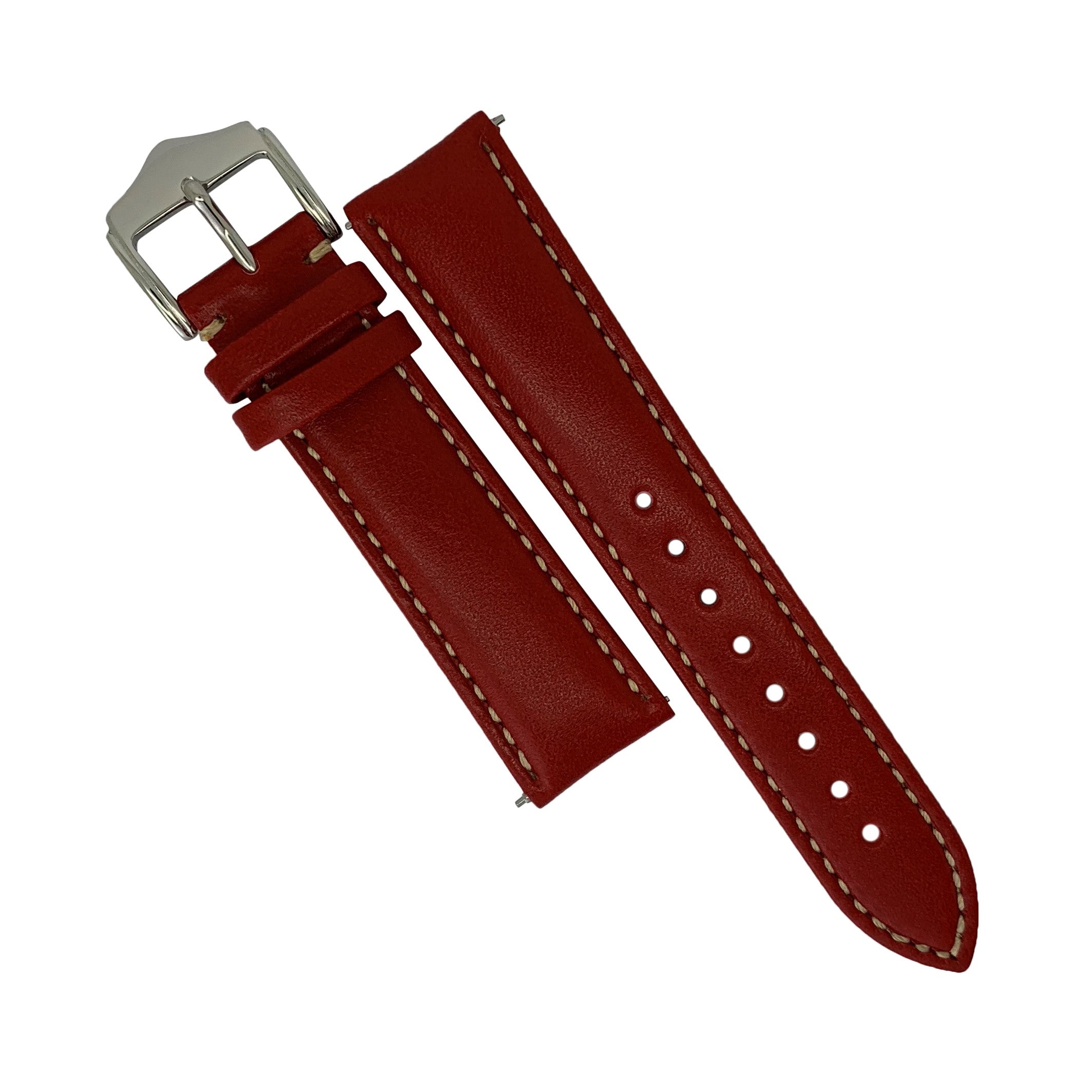 Quick Release Classic Leather Strap in Red Nomad Watch Works MY