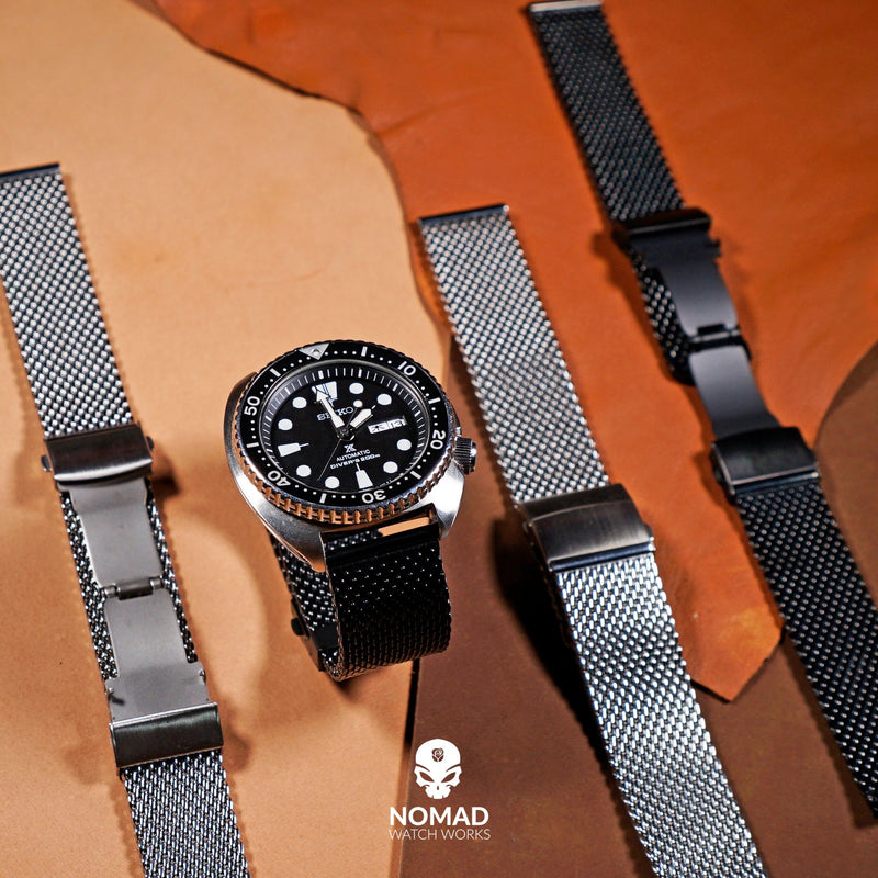 Premium Milanese Mesh Watch Strap in Black (20mm) - Nomad Watch Works Malaysia