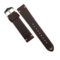 Premium Vintage Oil Waxed Leather Watch Strap in Maroon (18mm) - Nomad Watch Works MY