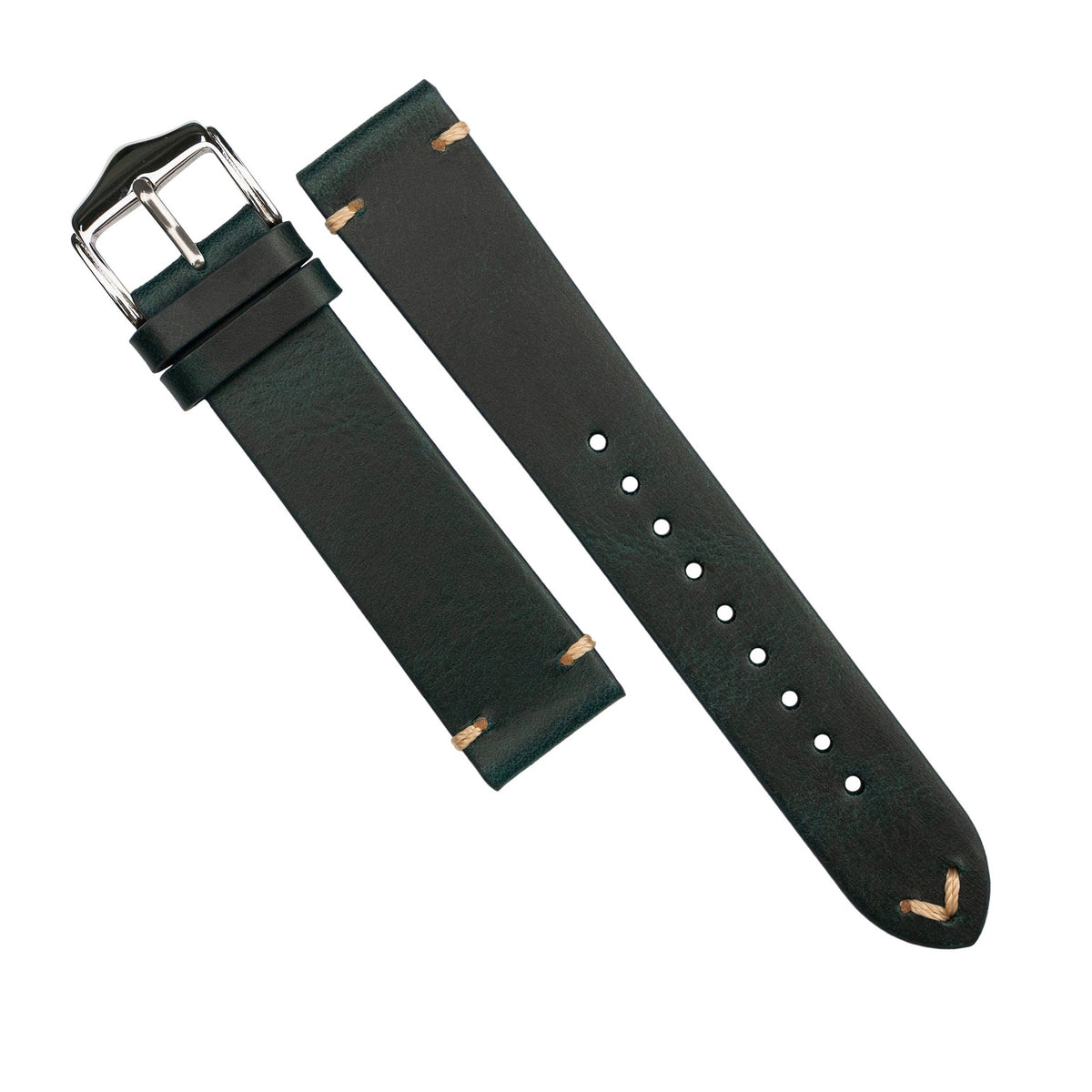 Premium Vintage Oil Waxed Leather Watch Strap in Navy (18mm) - Nomad Watch Works MY