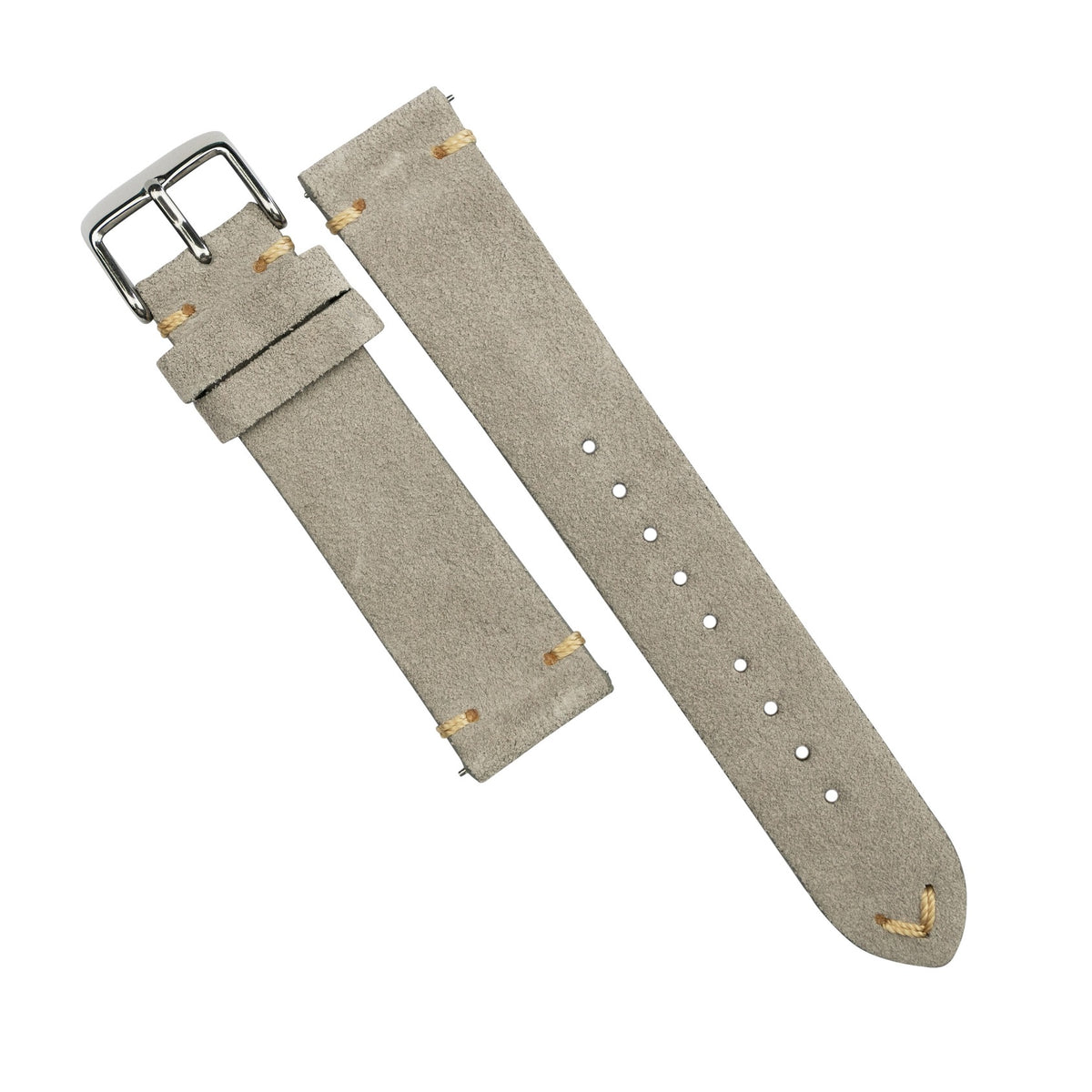 Premium Vintage Suede Leather Watch Strap in Taupe (18mm) - Nomad Watch Works MY
