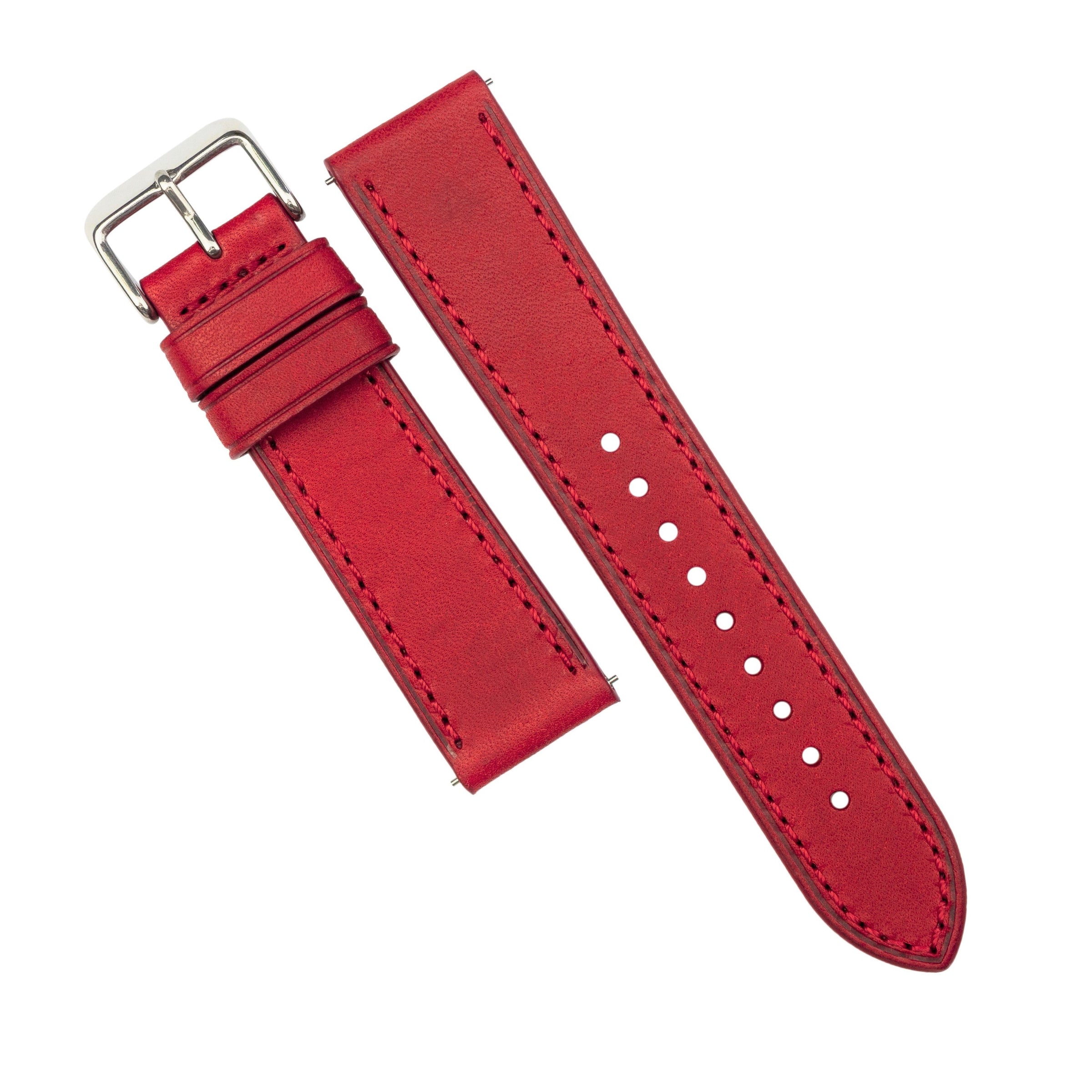 Emery Signature Pueblo Leather Strap in Red (22mm) - Nomad Watch Works MY
