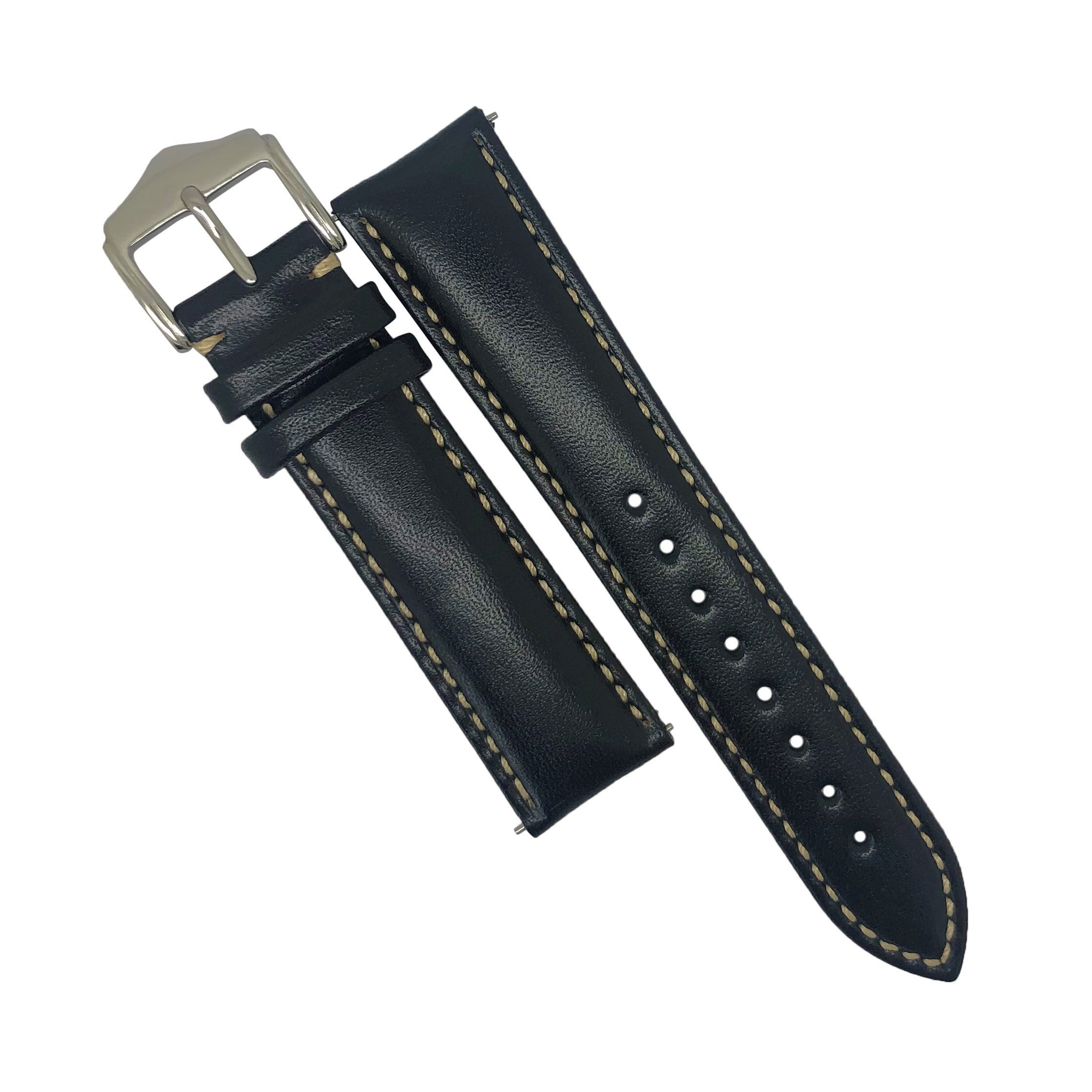 Quick Release Classic Leather Strap in Black (18mm) - Nomad Watch Works Malaysia