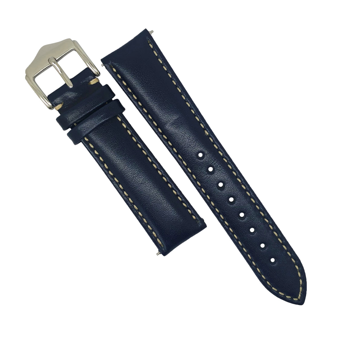 Quick Release Classic Leather Strap in Navy (18mm) - Nomad Watch Works Malaysia
