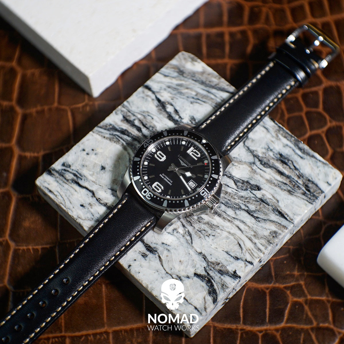 Quick Release Classic Leather Strap in Black (18mm) - Nomad Watch Works Malaysia