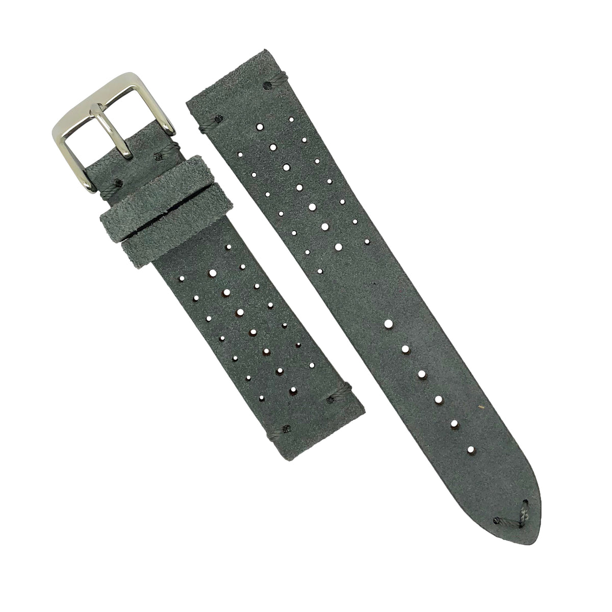 Premium Rally Suede Leather Watch Strap in Grey (20mm) - Nomad Watch Works Malaysia