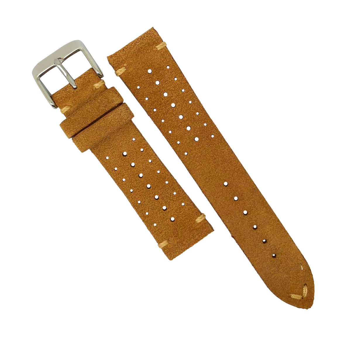 Premium Rally Suede Leather Watch Strap in Tan (20mm) - Nomad Watch Works Malaysia
