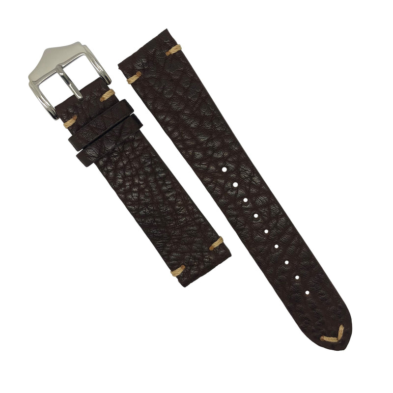 Premium Vintage Calf Leather Watch Strap in Distressed Brown (20mm) - Nomad Watch Works Malaysia