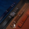 Premium Leather Nato Strap in Navy with Silver Buckle (18mm) - Nomad Watch Works Malaysia