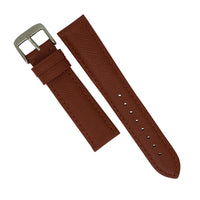 Premium Saffiano Leather Strap in Brown (18mm) - Nomad Watch Works Malaysia
