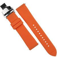 Silicone Rubber Strap w/ Butterfly Clasp in Orange (18mm) - Nomad Watch Works MY