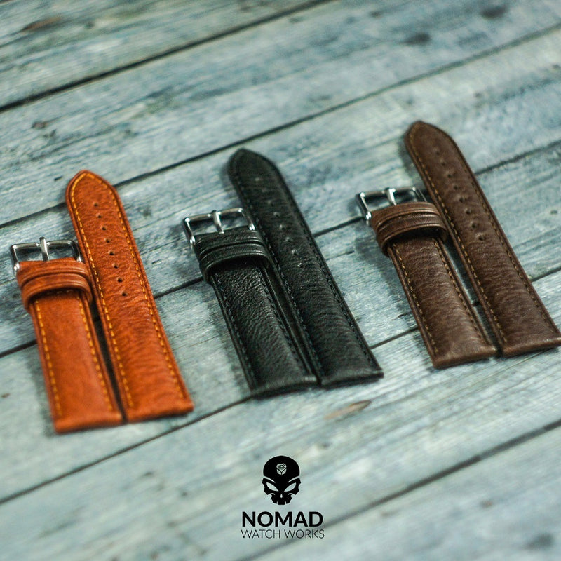 Italian Veg Tanned Leather Strap in Tan (22mm) - Nomad Watch Works Malaysia
