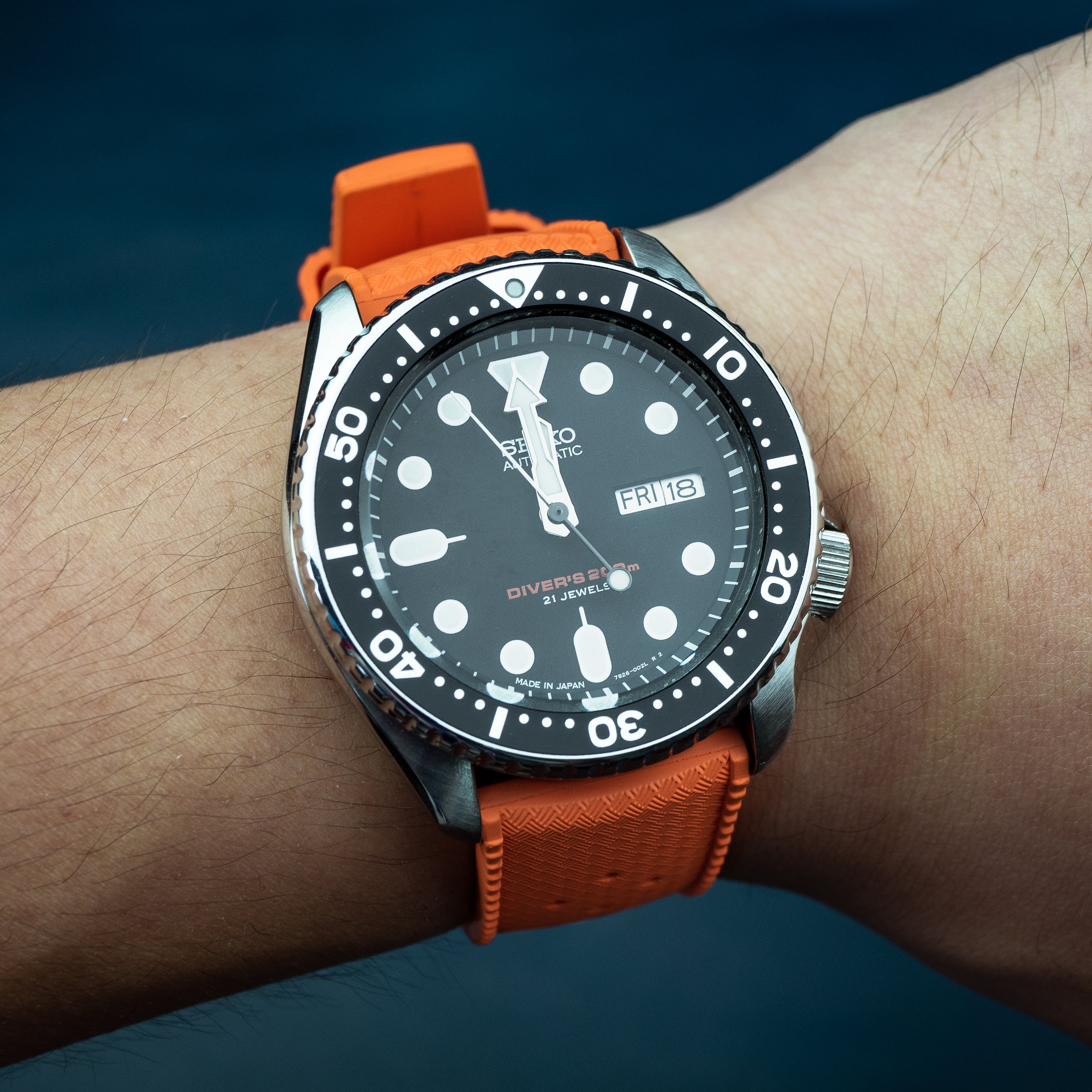 Tropic FKM Rubber Strap in Orange (20mm) - Nomad Watch Works Malaysia