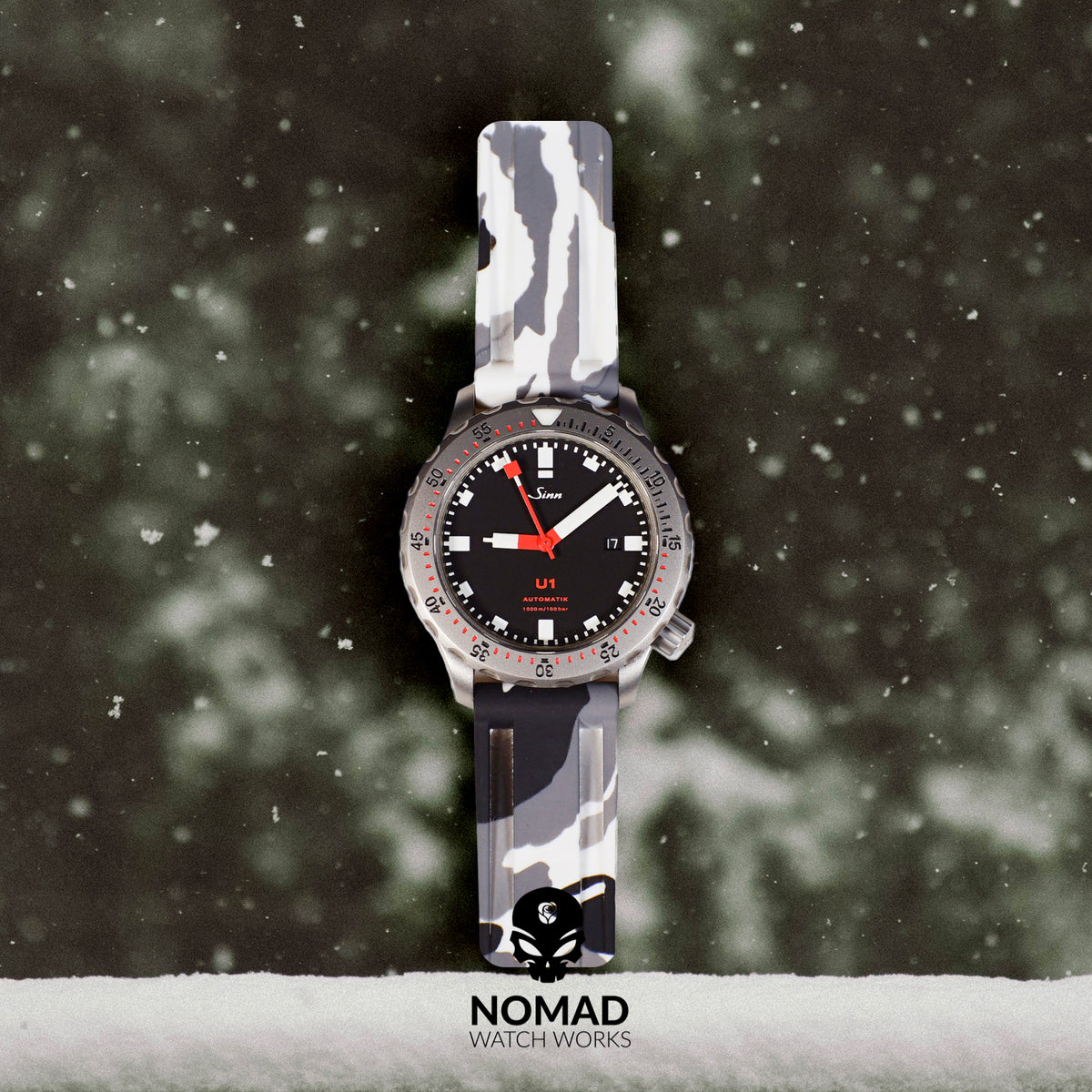 V3 Silicone Strap in White Camo (22mm) - Nomad Watch Works Malaysia