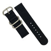 Two Piece Heavy Duty Zulu Strap in Black with Silver Buckle (20mm) - Nomad Watch Works Malaysia