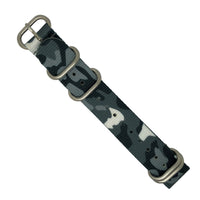 Heavy Duty Zulu Strap in Black Camo with Silver Buckle (20mm) - Nomad Watch Works Malaysia