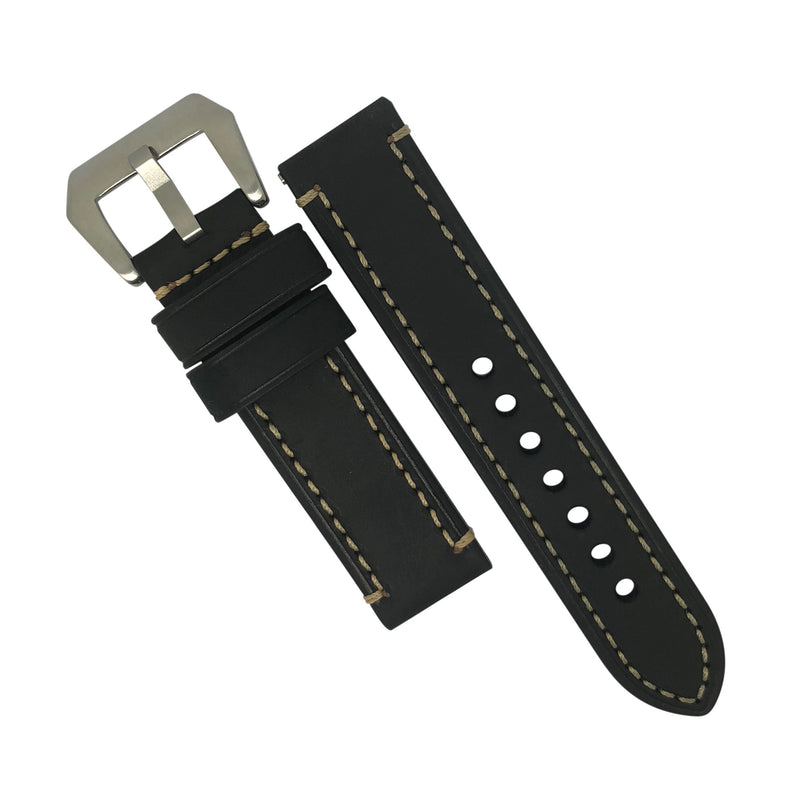 M1 Vintage Leather Watch Strap in Black (20mm) - Nomad Watch Works Malaysia