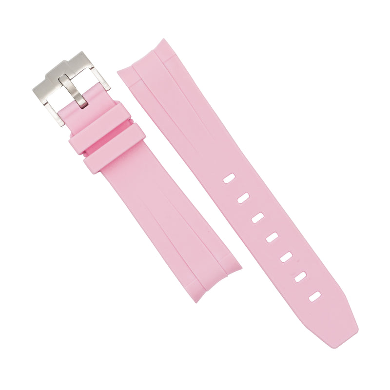Curved End Rubber Strap for Omega x Swatch Moonswatch in Pink (20mm) - Nomad Watch Works MY