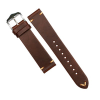 Premium Vintage Oil Waxed Leather Watch Strap in Tan (18mm) - Nomad Watch Works MY