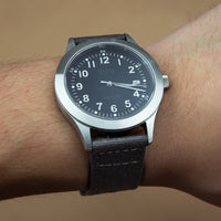 Quick Release Canvas Watch Strap in Grey with Brushed Silver Buckle (20mm) - Nomad Watch Works Malaysia