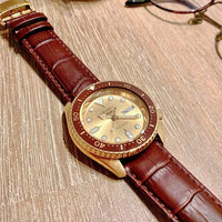 Genuine Croc Pattern Leather Watch Strap in Tan w/ Butterfly Clasp (18mm) - Nomad Watch Works Malaysia