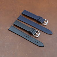 Unstitched Smooth Leather Watch Strap in Black (12mm) - Nomad Watch Works MY