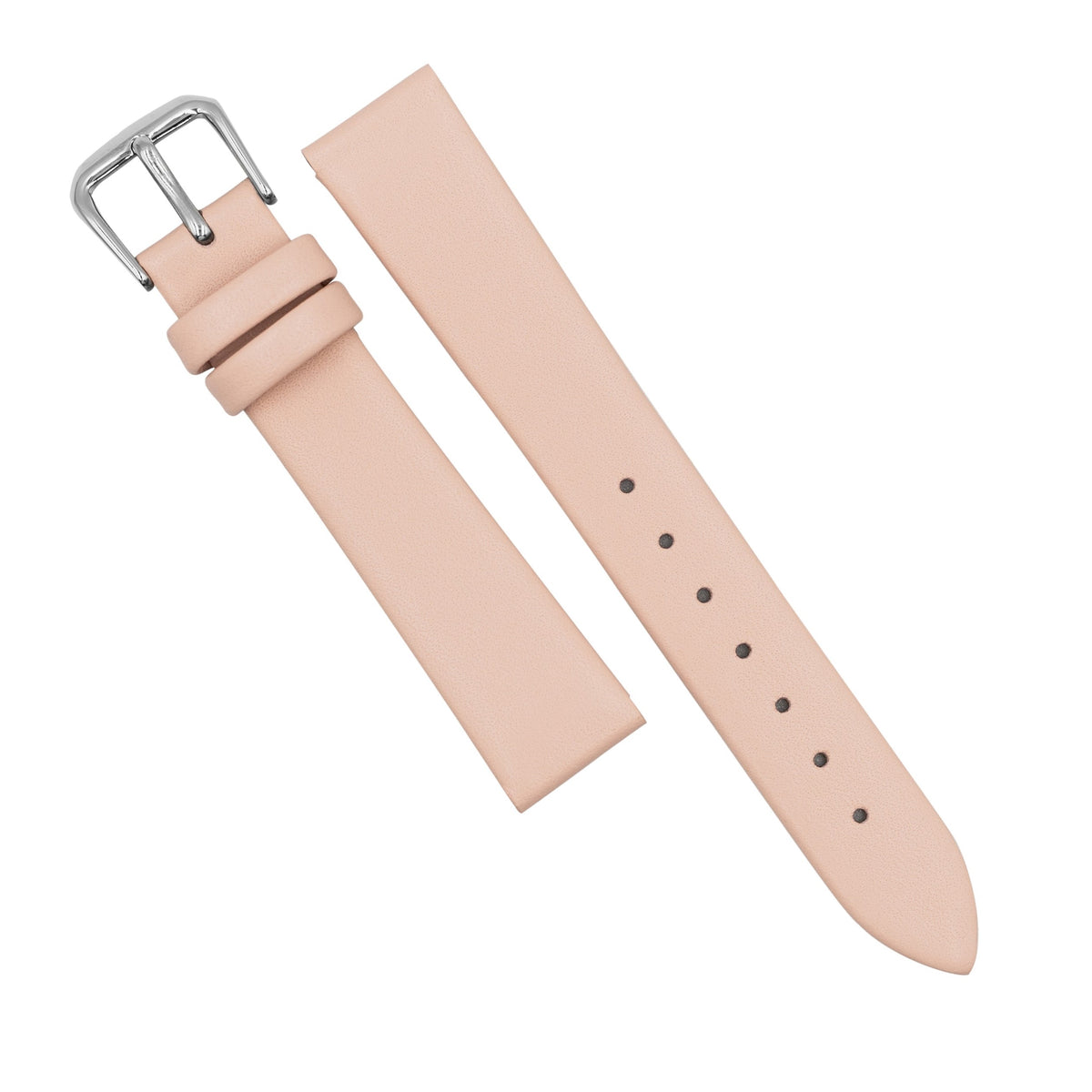 Unstitched Smooth Leather Watch Strap in Pink (12mm) - Nomad Watch Works MY